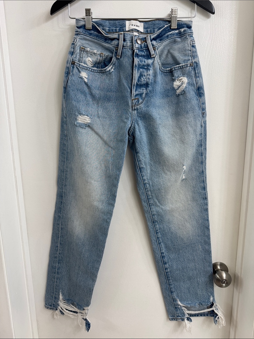 Frame Denim Light Blue Distressed Jeans